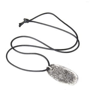 Pendant Necklaces Retro Style Fingerprint Necklace Western Cowboy Ornament Accessory Handicrafts Rope Chain Hip Hop For Party Travel Gifts