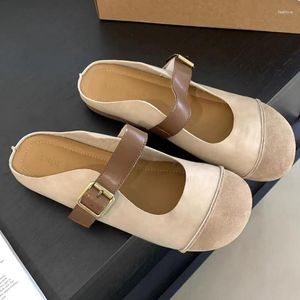 Slippers Flats Women Suede Slingback Mules Shoes Summer Sandals 2023 Designer Casual Flip Flops Dress Home Walking Slides
