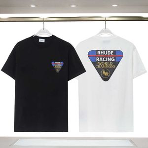 Mäns t-shirts berömda herr högkvalitativa t shirt bokstav rhude rund hals kort ärm svart vit t-shirt mode män kvinnor tees polo skjortor topp teeeo6g