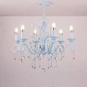 Ljuskronor E14 Ljusstake Clear Glass Crystal Iron Chandelier Traditionell vintage lampbelysningsarmatur