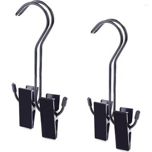 Hangers 2PCS Portable Laundry Hook Shoes Clips Stainless Boots Closet Organizer Clip Travel Home Clothing Trouser Hanger
