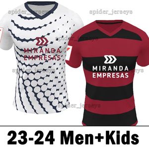 23 24 24 Mirandes Soccer Jerseys Martinez Alvaro Sanz Alberto 2023 2024 Los Rojillos Reina Diego Moreno Sergio Barcia The Reds Football Shirts David Men Zestawy dla dzieci