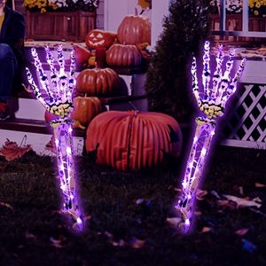 Outros suprimentos de festa de evento LED LED Light Up Skeleton Arm Hand Halloween Party Outdoor Home Garden Yard Yard Lawn Decoração Assombrada Casa Herror Aderetes 230812