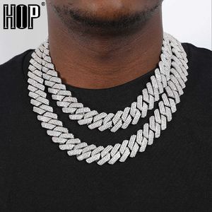 Hip hop 19mm 3 fila pesante catena cubana bling bling ginncello di rame in rame a rame AAA+ zirconia cubica per gli uomini gioielli