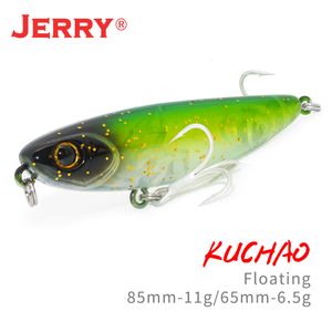 Betar lockar Jerry Topwater Pencil Rock Fishing Lure 65/85mm 6.6/11.1G Ytflytande bete toppvatten lockar för havsbas 230812