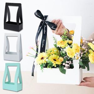 Gift Wrap Waterproof Portable Flower Basket Paper Packaging Box Floral Ornaments Florist Supplies