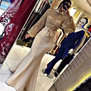 Muzułmańska kobieta impreza nocna sukienki Celebrity Sukienki na bal maturalne 2022 Długa syrena elegancka arabska w Plus Size Dubai Formal 304a