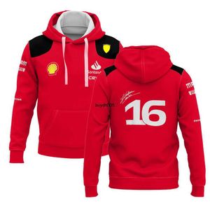 RP8R Mens Hoodies Sweatshirts 2023f1 Team Charles Leclerc Mens Zipper Hoodie F1 Racing Team Womens Pullover Spring och Autumn Street Sweatshirt