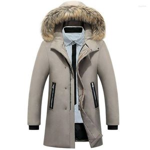 Men's Hoodies Winter Duck Down Hooded Coat Quilted Padded Long Jacket Warm Parka Outwear XY-001