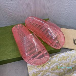 2023-Designer Luxury Men's Slide Sandal 90s Feel Slip On Flat Flip Flop Sandals Transparent grönt gummi