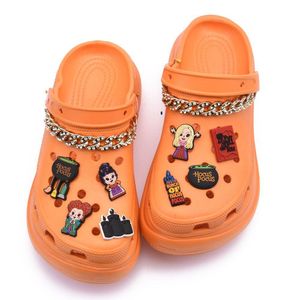 Schuhteile Zubehör Hocus Pocus Dekoration Großhandel PVC Halloween Scary Filme Clog Charms Custom weicher Gummi -Kürbis -CH -Serie zufällig