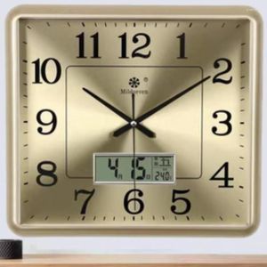 Wall Clocks Round Square Clock Hanging Modern Battery Operated Living Bed Room Watches Silent Glass Calendar Horloge Murale Home Decor