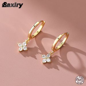 Hoop Huggie 925 Sterling Silver Earrings for Women Fine Flower Earring Trending Original Dangle Designer Jewelry 230814