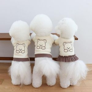 Dog Apparel Winter Pet Clothes Cute Bear Embroidery Dogs T-shirt Pullover Thicken Cotton Warm For Puppy Medium Chihuahua Perro