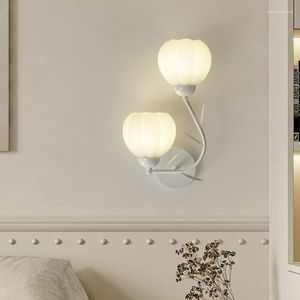 Wall Lamp Bedroom Bedside Modern White Princess Room Decoration Lighting Living Corridor Led Light