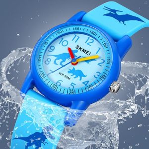 腕時計Skmeiファッションかわいいパターン漫画テーマキッズプリントカジュアルスポーツ防水トレンドQuartz 2157