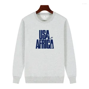 Hoodies masculinos We Are the World Anniversary EUA para Africa United Artists Sweetshirs Graphics Fleece grossa Capuz do capuz Sportswear