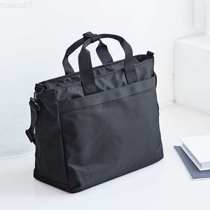 Messenger çantaları Kore tarzı iş çantası erkekler için naylon kumaş haberci çanta büyük kapasiteli omuz çantası moda seyahat çanta gündelik laptop çantası l230814