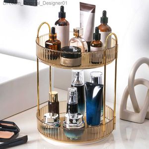 360 ° Brush de maquiagem de maquiagem rotativa Organizador de cosméticos de luxo Lipstick Everaw Holder Holder Shadow Display Caixa de armazenamento Z230815