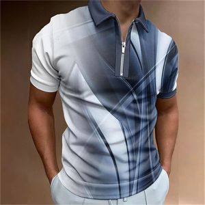 Polos da uomo Luxury maschi da uomo Shirts Casual-down Collar Zipper Golf Travel Rrhombus Stampa a maniche corta Shirt Shirt Polo Tops 230814