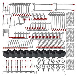 Hooks Rays 228 PCS Pegboard Hooks Metal kancalarla ürün yelpazesi Pegboard kutuları Depolama Sistemi Araçlarını Düzenlemek İçin Peg Kilitleri 230812