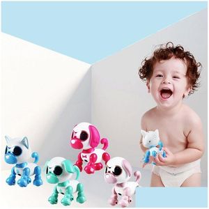 Electric/Rc Animals Mini Robot Dog With Led Eyes Intelligent Talking Walking Electronic Puppy Pets Cartoon Toy Interaction Hine Kids Dhrq9