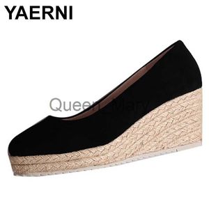 SURET Buty Yaerni 2021 Fashion Buty Buty Kobiety wysokie obcasy eleganckie damskie buty imprezowe marka Kobiety pompki klinowe pięta 7 cm duży rozmiar 42 J230815