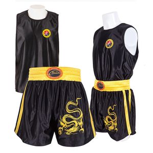 Shorts ao ar livre boxe uniforme de sanda terno adulto crianças muay thai mma camisa kongfu wushu roupas de artes marciais performance 230814