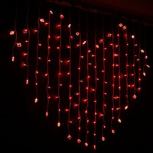 LED Noel Perde Işık Düğün Dekorasyon Işık Kalp Renkleri Peri Perde Işıkları Xmax Party Dekor Ev Açık Led Dizeleri L238T