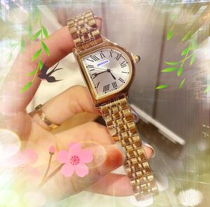 Special Shape quartz fashion women watch 35X28MM auto date full fine stainless steel clock Crystal Mirror Tank Roman Dial chain bracelet wristwatch Mother's Gifts
