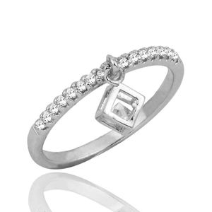 Charm Cubic Zirkonia Kristall im hohlen Quadrat Anhänger Cluster Ringe für Frauen Mädchen Gold Farbe Hochzeit Schmuck Geschenk