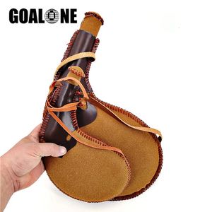 Hip Flasks GOALONE Portable Retro Leather Flask Handmade Boat Wine Bag Traditional Crafts Water Whisky Alcohol Bottle Outdoor Drinkware 230814