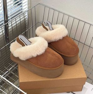 Boot Ultra Designer Mini Womans Platform Snow Boots Australia Fur Fur أحذية دافئة حقيقية من الجلد الكستناء في الكاحل الكاحل الرقيق للنساء 3352