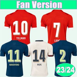 23 24 Jerseys de futebol Lang Tillman Mens Sangare de Jong Pepi Home Away 3rd Futebol Camisetas Uniformes Adultos