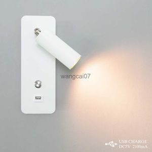 Lâmpadas de parede luminárias de parede led de parede DC5V Carga USB LED WALL Light Bedroom de parede moderna Estudo da escada de escada HKD230814