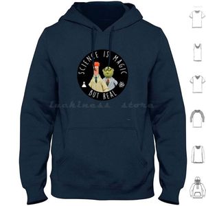 Erkek Hoodies Beaker ve Bunsen-Science sihir ama gerçek kapüşonlu pamuk uzun kollu bilim kimyası komik laboratuvar bilim adamı