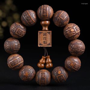 Strand Xuan Tong African Yellow Pear 20mm12 Fine Carved Pearl National Wind Buddha Bead Armband