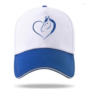 Bollmössor älskar att rida hästtryck färg matchande baseball cap casquette hatt monterad casual hip hop pappa för män kvinnor flicka unisex