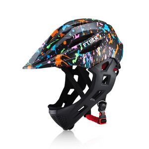 사이클링 헬멧 아이 분리 가능한 Led Boys Girls 자전거 헬멧 어린이 풀 페이스 자전거 MTB Cascos Ciclismo S 53cm 230814