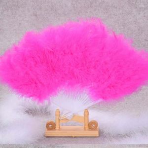 Party Favor 10pcs Christmas Vintage Folding Handheld Marabou Feather Hand Fan For Costume Tea Variety Show Halloween