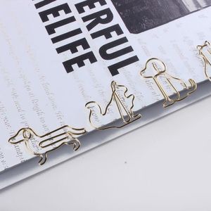 Golden Dog Clip Animal Paperclips Cartoon Paper Clips kreative Anpassung Spezialförmiger Gold Kawaii Briefpapier