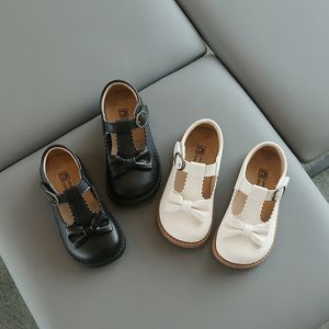 Кроссовки мода Ttied Girls Designer Shoes Princess Laciness Kids Dress Classic Black Beige School для E06072 230814