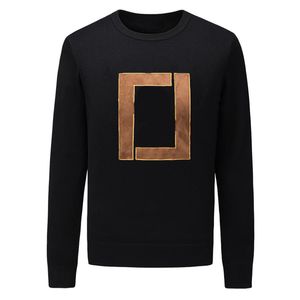 Designer fashion men's knitwear pure cotton monochrome long sleeve letter print warm high quality men's sweatshirt#35