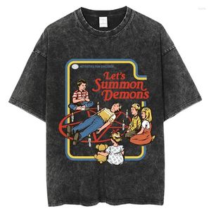 Herren T-Shirts Pullover Vintage T-Shirt Lustige Dämonen T-Shirt Shirt Oversize Street Hip Hop Goth Harajuku y2k unisex tops tees