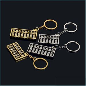 Nyckelringar Abacus Keychains 6 File Metal Chinese Wind Gold Sier Keyring Chain Pendant Fashion Accessories 1141 B3 Drop Leverans smycken Dhyhj