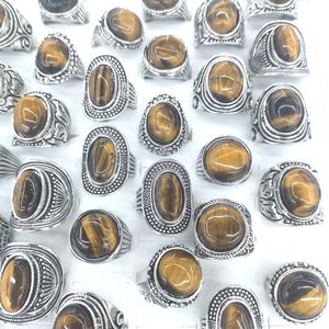 Vintage Tiger's Eye Stone Rings Kostümringe 50pcs/Los Großhandel