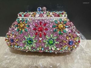 Вечерние сумки Женщины фиолетовый цвет Hollow Out Crystal Clutch Sag Diamon