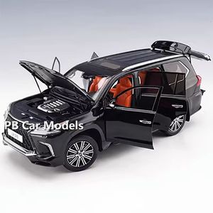 Modelo Diecast LCD 1 18 LX570 OFF ROADE VEÍCULO SUV LOLO MODELO DE CARRO DE PRESENTE DE PRESENTE 230814