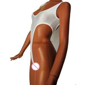 Tute da donna Rompers Sexy Hot Erotic High Cut Body Women U Neck Slessless Spandex Swimsuit Swimsuit Exotic Catsuit Swimwear Bodysuits Bikini Skumizu HKD230814