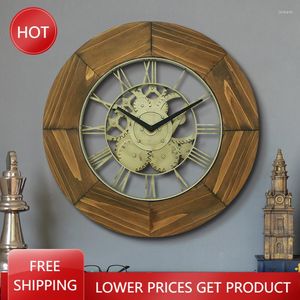 Wanduhren Großer Zahnrad Uhr Modren Retro Metal Hollow Art Minimalist Design Römisch Zum es Loft Dekoration Horloge Murale Home Decor